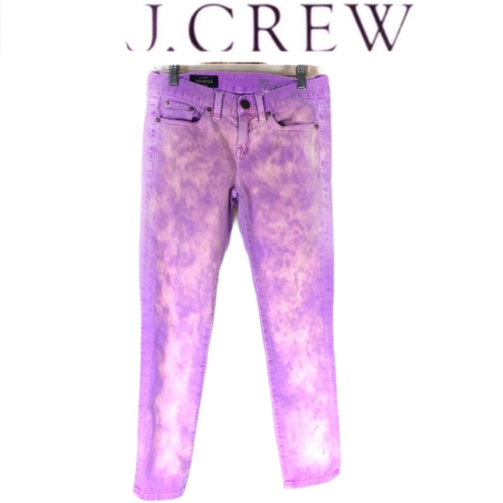 J crew custom bleached toothpick ankle jeans 27